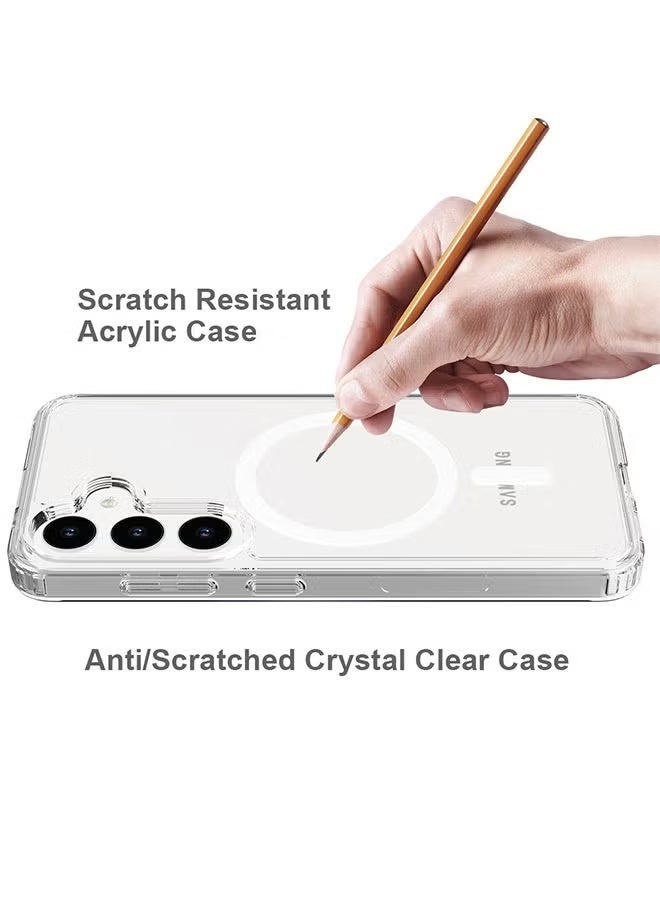 بشكل مختصر حافظة سامسونج جالاكسي S25 S25 FE 5G 2025، غطاء مغناطيسي متوافق مع MagSafe، غطاء خلفي صلب ونحيف مقاوم للصدمات، يدعم الشحن اللاسلكي - Image 4